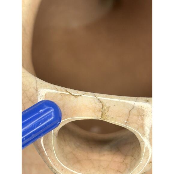 MCM Hull Pastels Pottery NULINE 1 QT Ice Lip PITCHER Peach Fish Scale AS IS - Picture 8 of 11